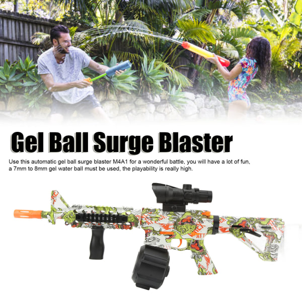 Gel Ball Surge Blaster M4A1 med skyddsglasögon Elektrisk vattengelskjutleksak Lämplig för bakgårdsskoj Lagspel Skjutspel Sextiotusen vattenpärlor