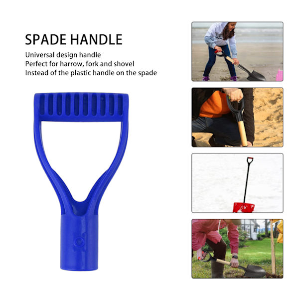 Spadhåndtak Plast 32mm Inner Diameter D Grip Håndtak Spade Håndtak Erstatning for Snøspade Graving Raking Blå
