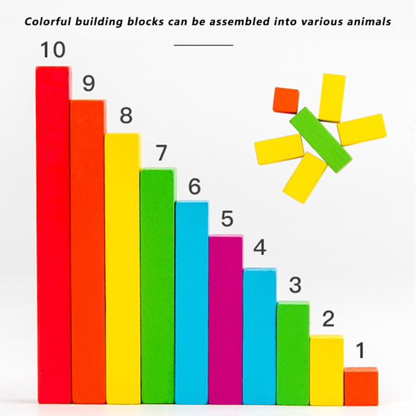 Puisia puutikkuja Värikkäät Cuisenaire-tangot Yksittäinen sarja Lapsille Laskenta Kotiopetus Tarvikkeet