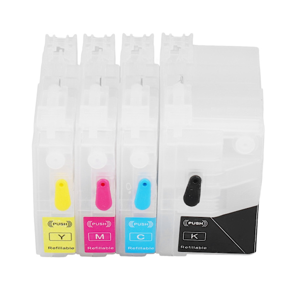 Blåckpatron Röd Blå Gul Svart 4 Färger Utskrift Tillbehör Set Kit för Skrivare LC3329