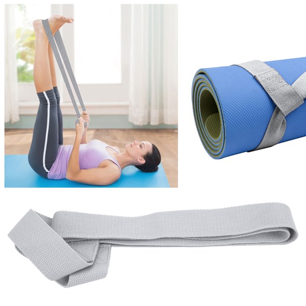 Yoga Rem Bärbar Justerbar Mjuk Lätt Enkelt Fixerad Multifunktionell Stretch Bälte för Bär Grå