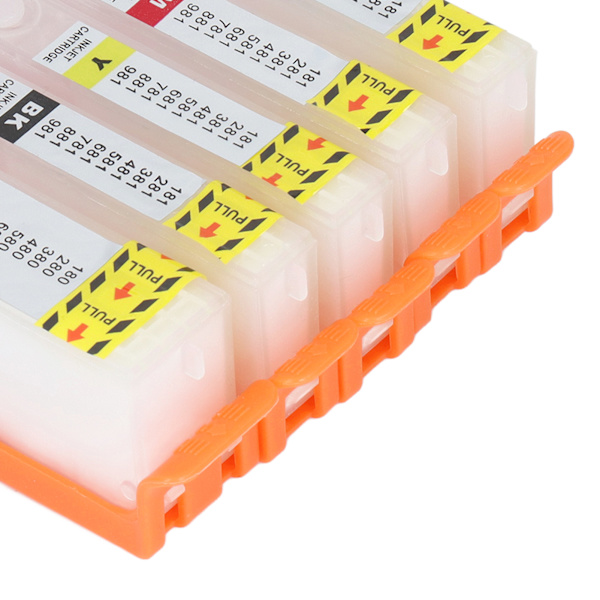 5 stk. blækpatroner PGBK BK C M Y - Glat drift Genanvendelig printerpatron med permanent chip 680 681