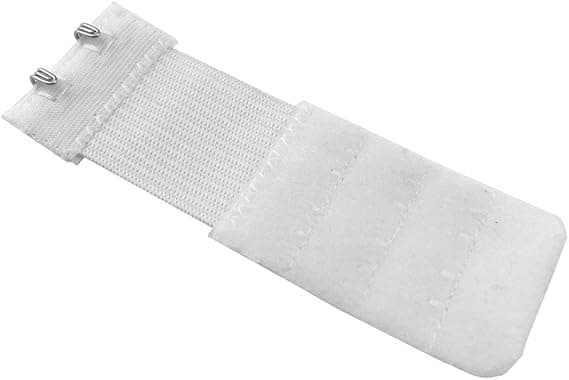 Pakke med 3 BH-stroppforlengere Elastisk forlengelsessett 2 kroker Hvit
