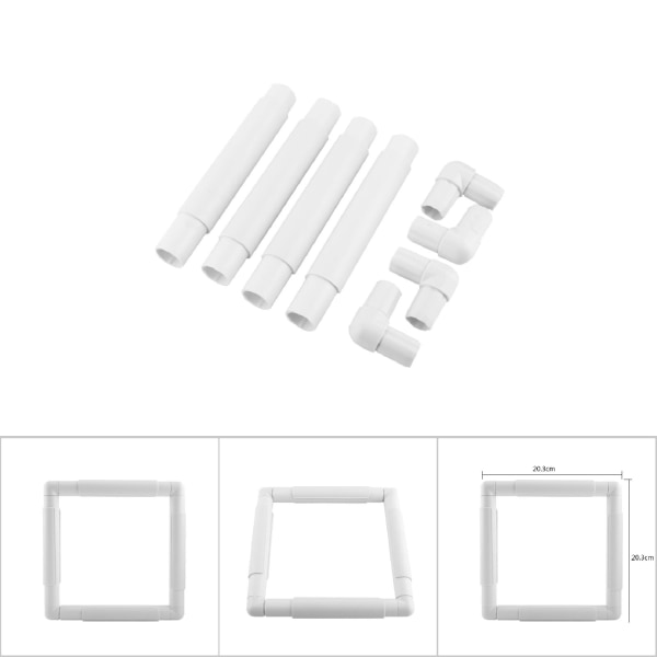 Plastic Clip Frame for Embroidery Cross Stitch Quilting Needlepoint DIY Tool(20.3*20.3cm)