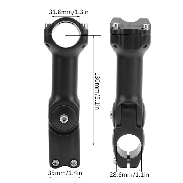 31,8x30mm Pyörän Kulman Säädettävä Ohjaustangon Varren Nousu Alumiiniseos Tukeva Ontto Suunnittelu