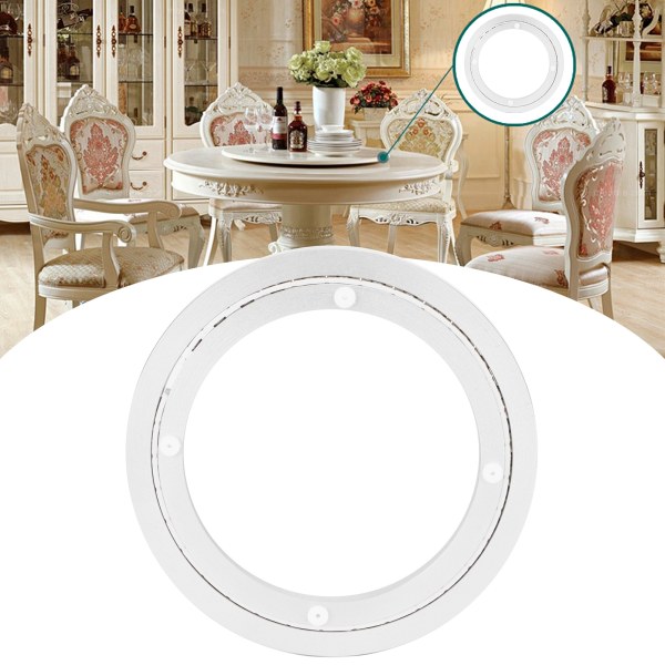 Heavy Duty Aluminium Alloy Rotating Bearing Turntable Round Smooth Mute Dining Table Plate8in
