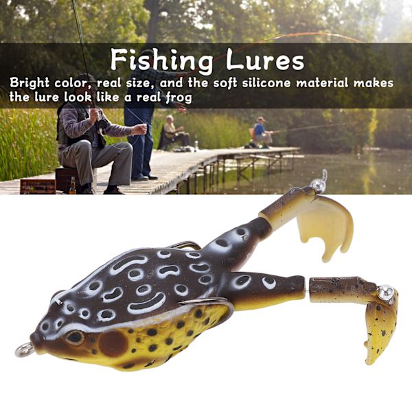 Froskebete Soft Silikon Kunstig Torden Froskebete Fiske Lokker med Dobbel Propell FøtterSvart Gul