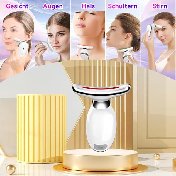 Ansigtsmassager mod rynker med 7 LED-farver og EMS 3 tilstande