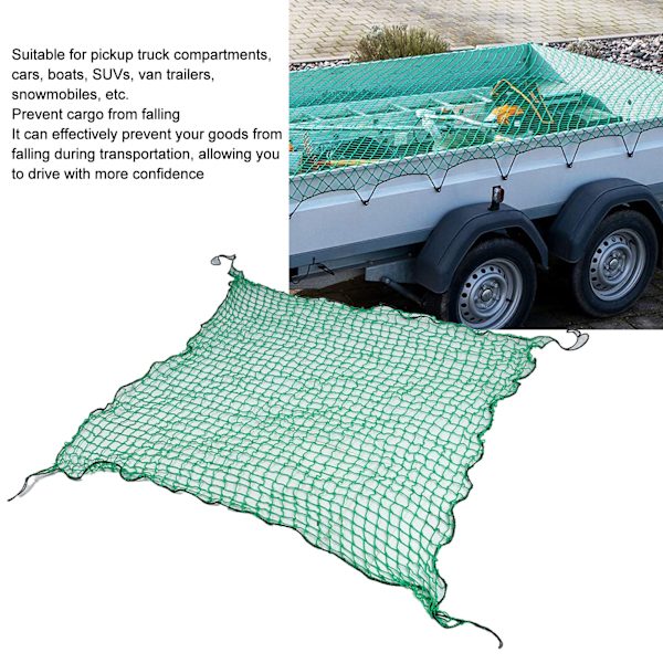 Lastbilsflak Lastnät för Pickup Heavy Duty Säkert Skydd Lastbils Lastförvaring Organizer Mesh Nät för Transport 1,5x1,5m / 4,9x4,9ft