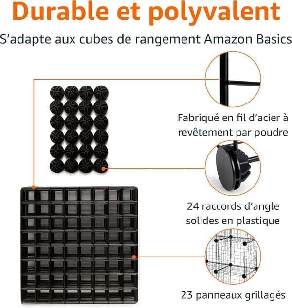 Stabelbare kubiske trådnetopbevaringshylder 105x70x35 cm Sort
