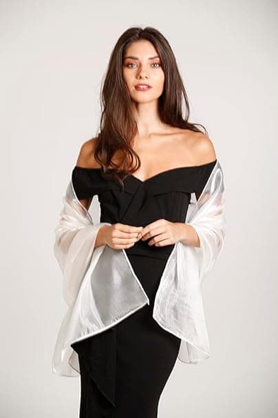 Silkeblød Pashmina Iridescent Wrap Stola Sjal til Bryllupper Brude Brudepiger Galla og Fester