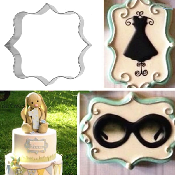 Rustfrit stål mousse cirkel firkant billede ramme cookie cutter cookie cutter ramme grænse ramme presning skimmel