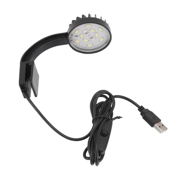 LED Akvarielys Multifunktion Høj Lysstyrke Energibesparende Fuld Spektrum LED Akvarium Clip Lampe 5W Sort