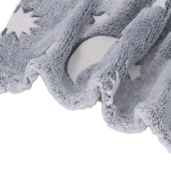 1,52x1M Lysande filt Dubbelsidig polyester glödande filt Sovrum Luftkonditionering filt för barnGrå