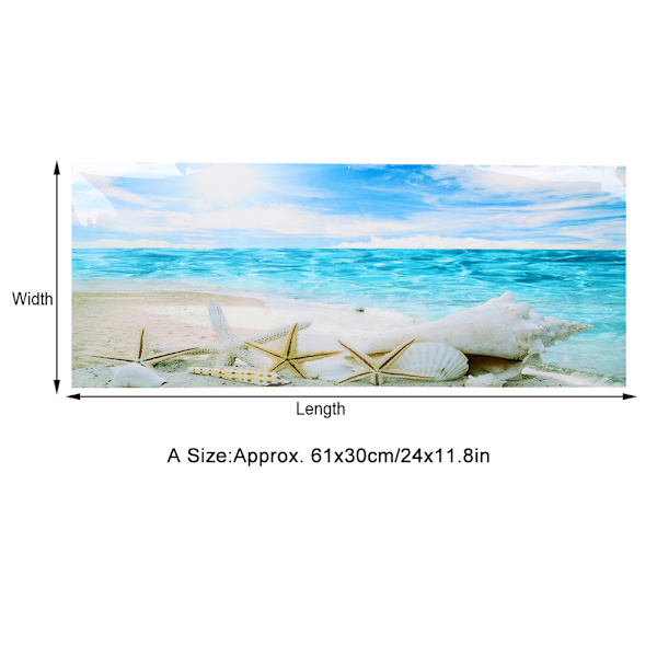 Bakgrunn Plakat Dekorativ Sjøstjerne Maleri PVC Klistremerke Landskap for Akvarium Fisk Tank 61x30cm