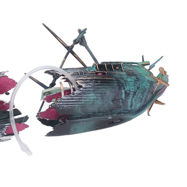 Akvarie Skibsvrag Dekoration Sikker Håndmalet Smuk Sunken Skib Ornament til Fisketanke og Akvarier Mørk Farve