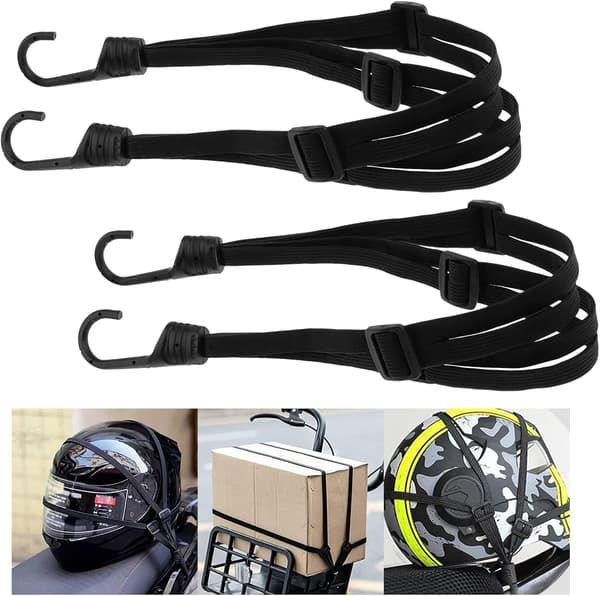 Elastiska Bungee-snören med krokar, 2 stycken justerbara bagageremförlängare