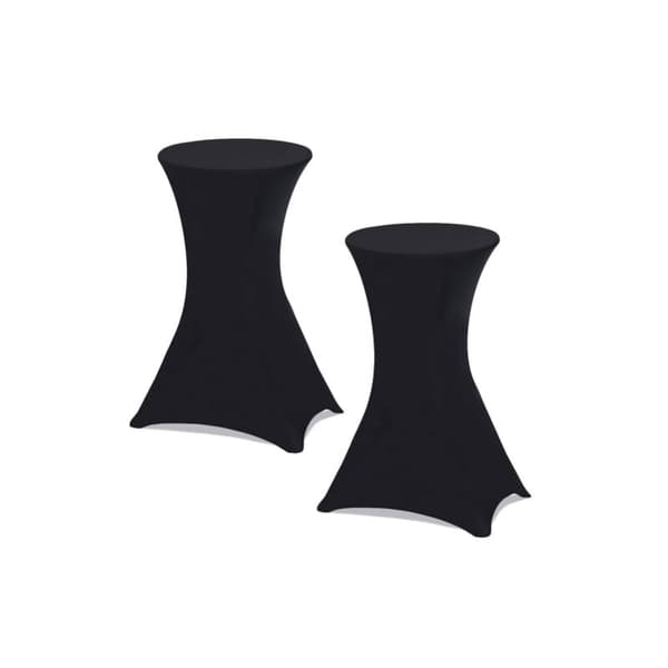 Sett med 2 vaskbare høybordstrekk 105 cm polyester elastan svart