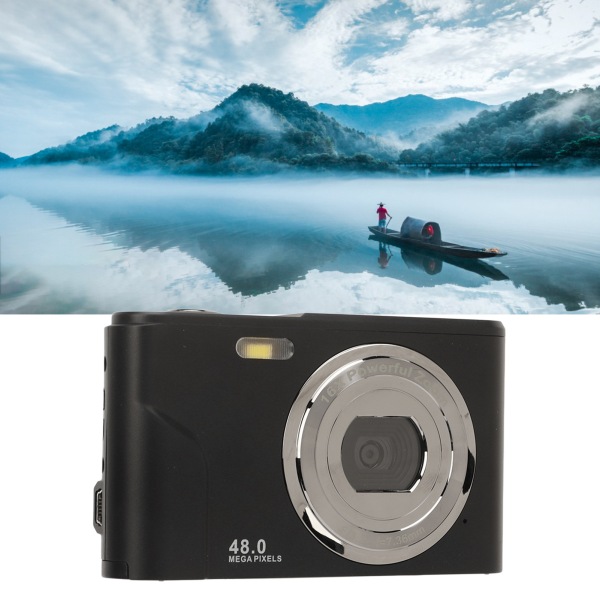 Digitalkamera 48MP 16X Zoom 1080P HD 2,4-tums IPS-skärm Mini kompakt fickkamera US-kontakt 100‑240V Star Black