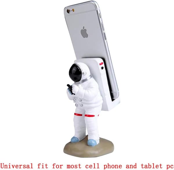 Opgraderet Astronaut-stil Resin Mobiltelefonholder til iPhone Tablet PC Skrivebordsmontering