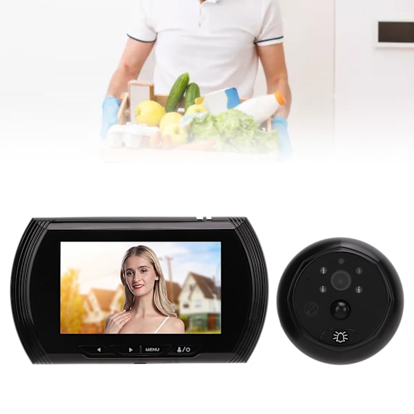 2MP 1080P Digital Dørkikkert Kamera 4,5 tommer LCD Skærm Bevægelsesdetektion Nattesyn til Hjemmesikkerhed