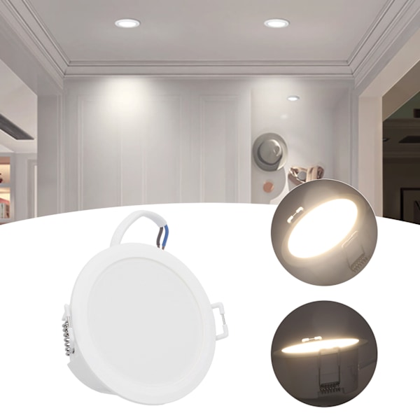 WiFi Hvit Nedlys 3.5W Rund LED Taklampe Lysstyrkejustering APP-kontroll 220240V