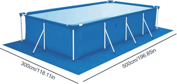 500x300 cm Vandtæt Rektangulær Sammenfoldelig Poolmåtte til Overjordiske Pools