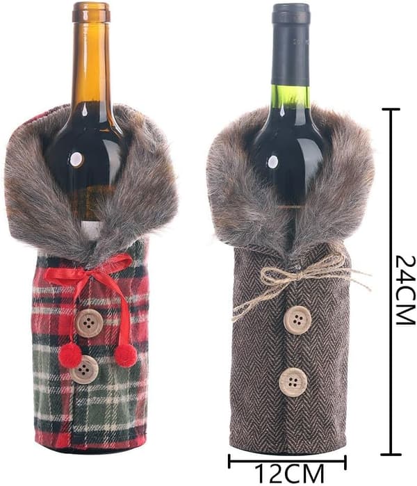Festliga Vinflaskskydd – 2-pack – Perfekt Julgåva – Julbord Dekoration