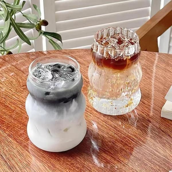 2-pack återanvändbara glas med sugrör, transparenta, multifunktionella, endast handdisk för hem och kontor