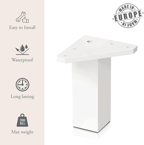 Vita möbelben set om 4 skruvar ingår höjd 10 cm DIY bordsben