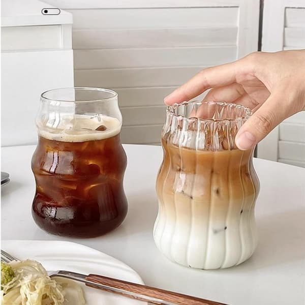 2-pack återanvändbara glas med sugrör, transparenta, multifunktionella, endast handdisk för hem och kontor