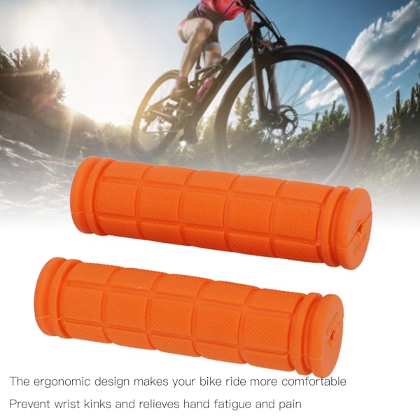 1 par gummi cykelhandtag halkfria styregrepp för mountain road urban bike orange