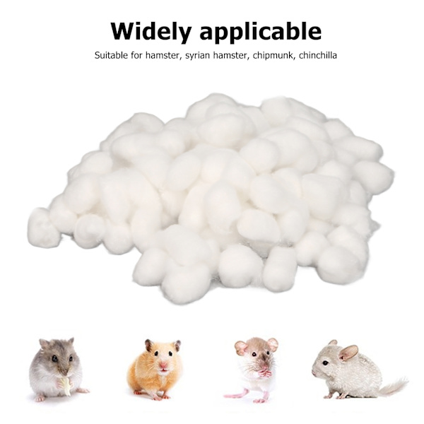 Hamster Bomull Bollar Vinter Varma Mjuk Smådjur Sängkläder Bomull Bollar för Hamster Syrisk Hamster Chinchilla Vit