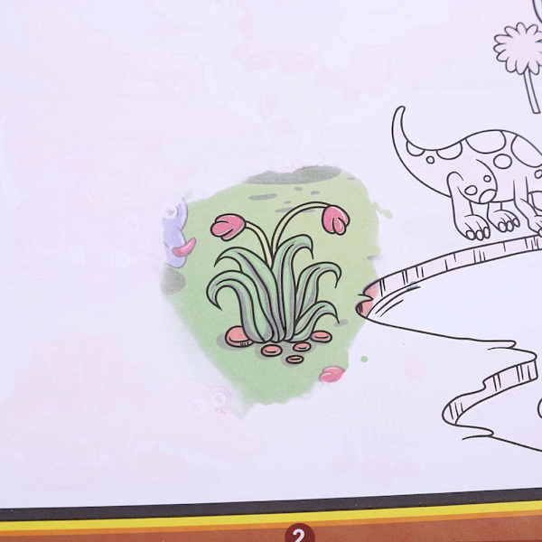 Vattenfärgning Målarbok med Penna Barn Målning Pedagogisk Leksak Present (Dinosaurie)
