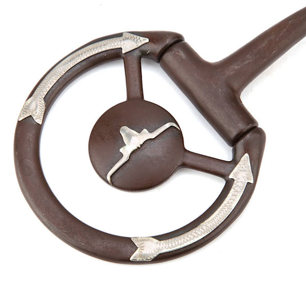 Hästtugg Antik Western Bit w/Gs Trims Mun Med Koppar Inlägg