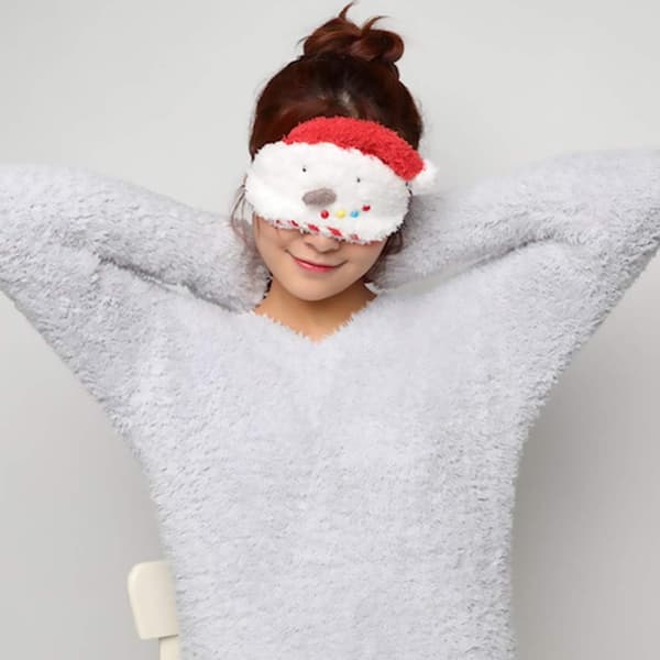 Jul Sovmask Plysch Snögubbe Ögonmask Sovbindel Ögonskydd Mörkläggning Natt Ögonskugga