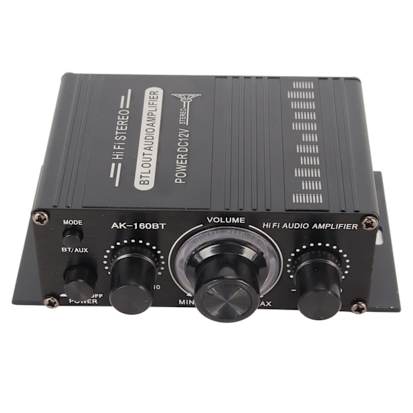 Bluetooth 5.0 Effektforstærker Klar Lydkvalitet Aluminiumslegering 20Hz til 20KHz 12V Universal til Bil Hjem