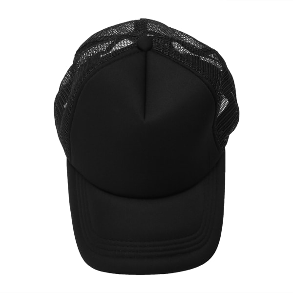 Andningsbar cap Mesh Blank böjd visirhatt Justerbar baseballhatt (svart)