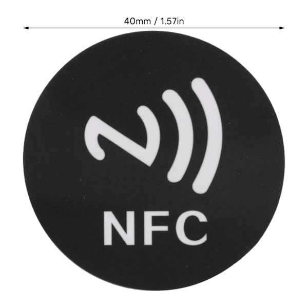 20 stk NFC-klistremerker PET 40 mm Lett Lesbar Skrivbar NFC-koder Telefonryggklistremerker Svart