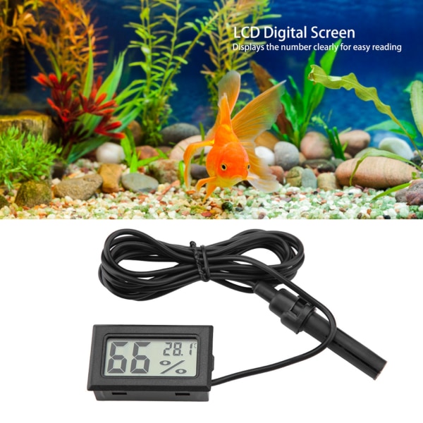 Indbygget Mini LCD Termometer Hygrometer Fugtighed Temperatur Monitor med Ekstern Sonde