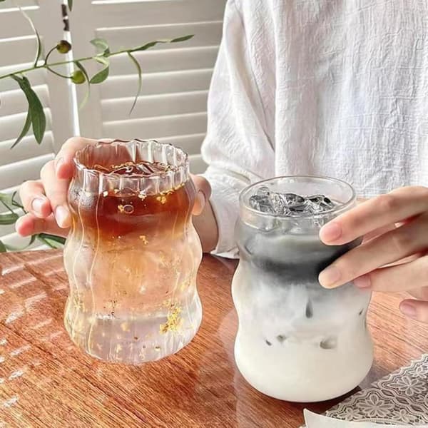 2-pack återanvändbara glas med sugrör, transparenta, multifunktionella, endast handdisk för hem och kontor