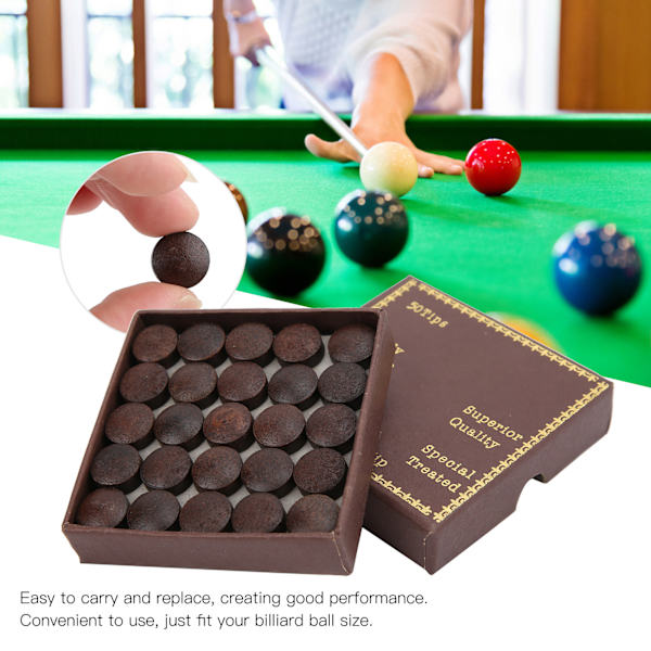 13MM 50stk/Æske Nine Ball Cue Tips Pool Billard Cue Tips Udskiftning Billard Tilbehør