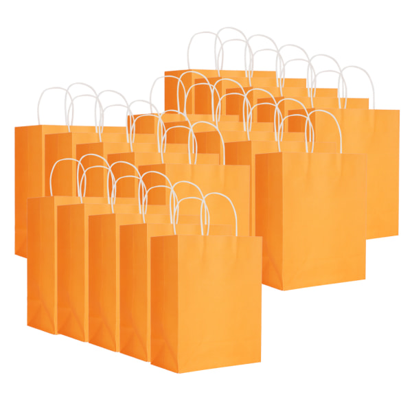 Eko-vänlig bärbar kraftpapperspåse Butikskläder Förpackningspåse (M 21 x 11 x 27,5 cm) Orange