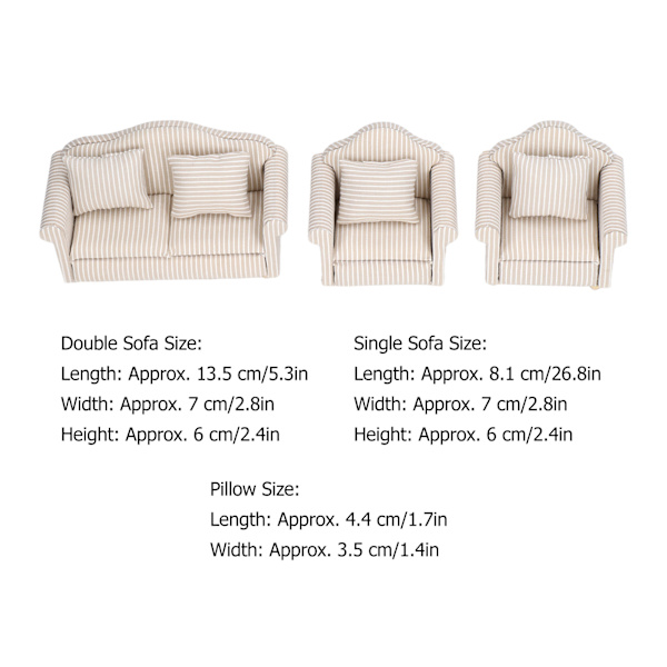 1:12 Skala Dukkehus Sofa Håndlavet Høj Simulation Miniature Sofa til Dukkehus Tilbehør