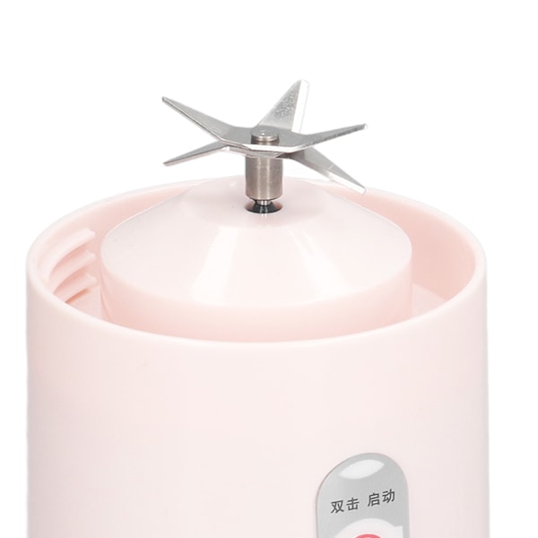 Bærbar Blender 6 Blad USB Oppladbar Multifunksjonell Mini Fruktmikser Juicer Kopp for Hjem Student 500ml Rosa