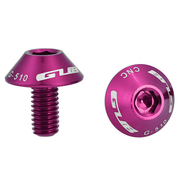 GUB G-510 2 stk. M5 * 12mm cykel vandflaskeholder beslag skruer bolte (lilla)