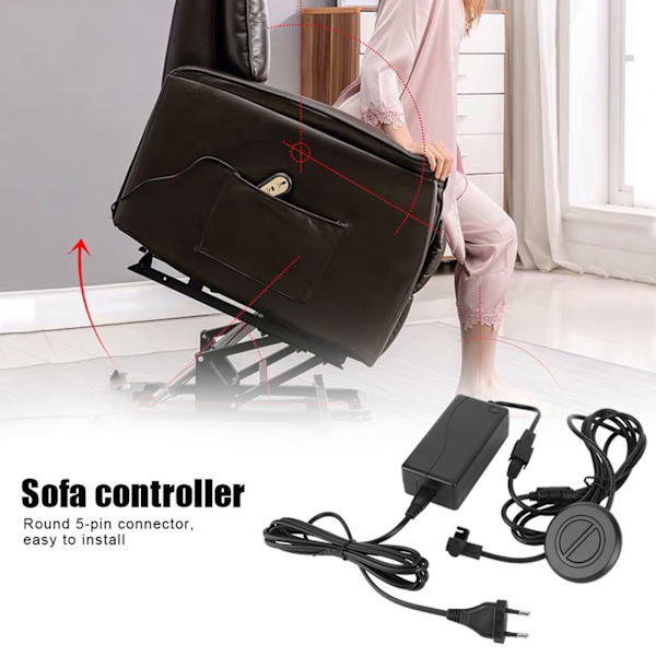 Elektrisk soffa handkontroll Recliner trådbunden kontrollbrytare EU 100240V 01 hanehuvud 01 honhuvud