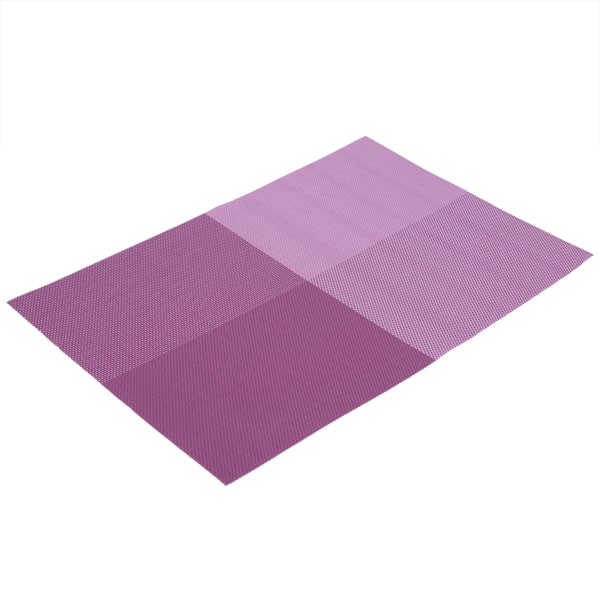 4st rektangulära bordsmattor för matbord rutmönster PVC matbordsunderlägg (lila)