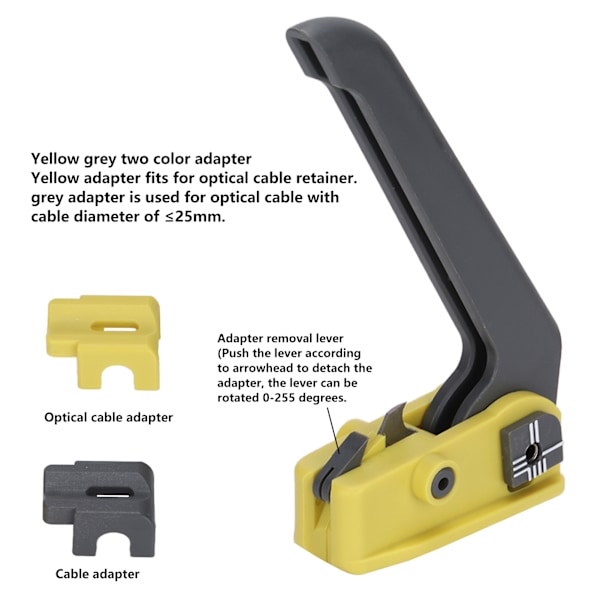 Optisk kabelavstripper Gul Grå Adapter Ergonomisk Robust Holdbar Dobbelblad Optisk Kabelkutter(KMSK )