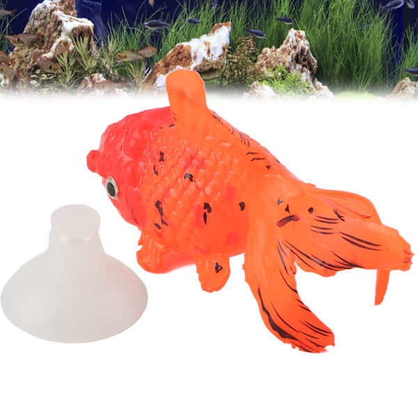 Kunstig fisk glødende effekt silikone simulation guldfisk til fiskeskål simulation dyredekorationGF04
